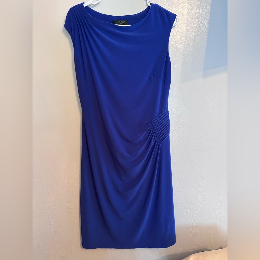 Ralph Lauren One Shoulder Royal Blue Dress